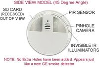 SecureShot Smoke Detector Covert Camera/DVR w/IRs