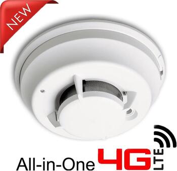 4G LTE All-in-One Battery Powered Commercial Grade Smoke Detector Spy Camera