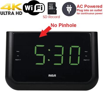 4K Ultra HD WiFi Alarm Clock Radio Spy Camera